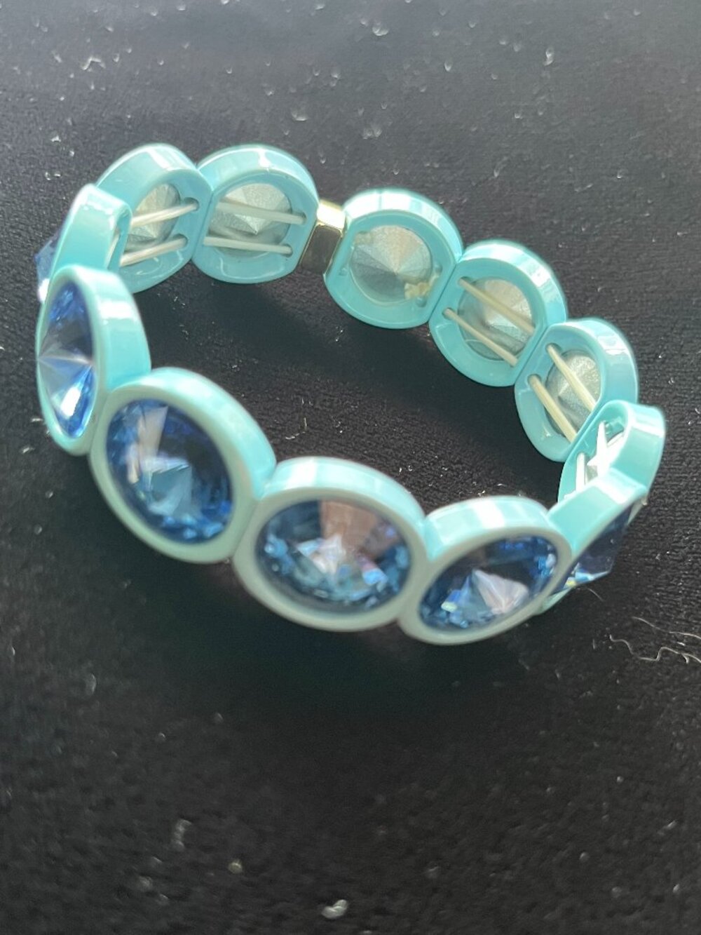 Plunder Crystal Gem Stretch bracelet in Light Blue